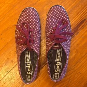Keds Maroon and White Dotted Sneakers